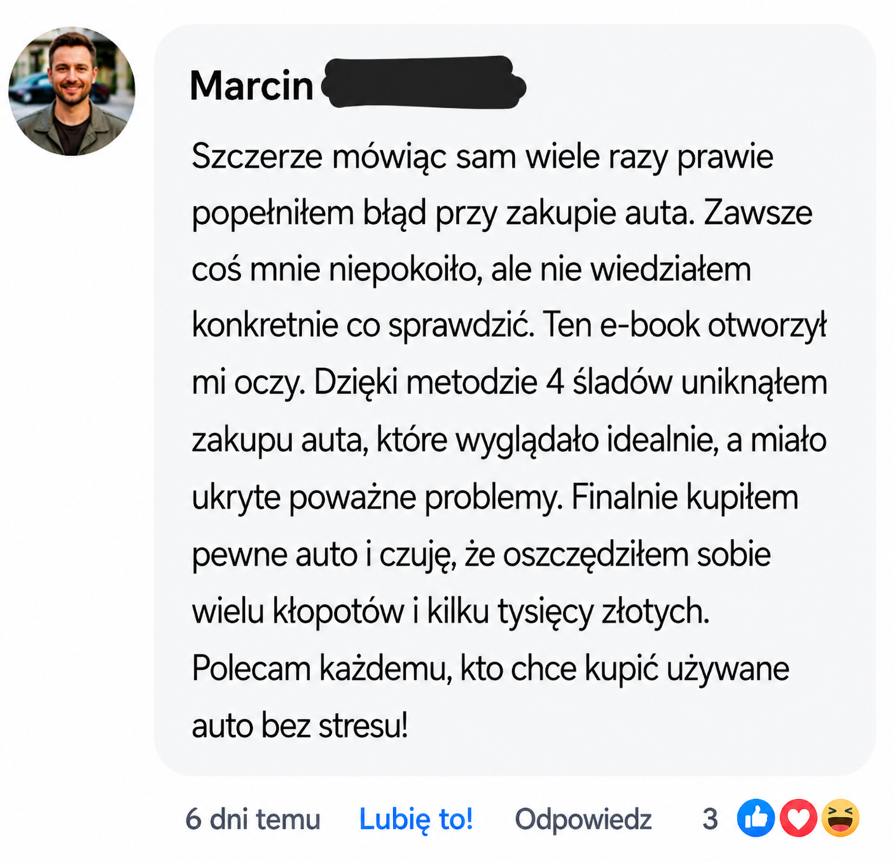 Opinia Marcina o poradniku Jak kupić używane auto